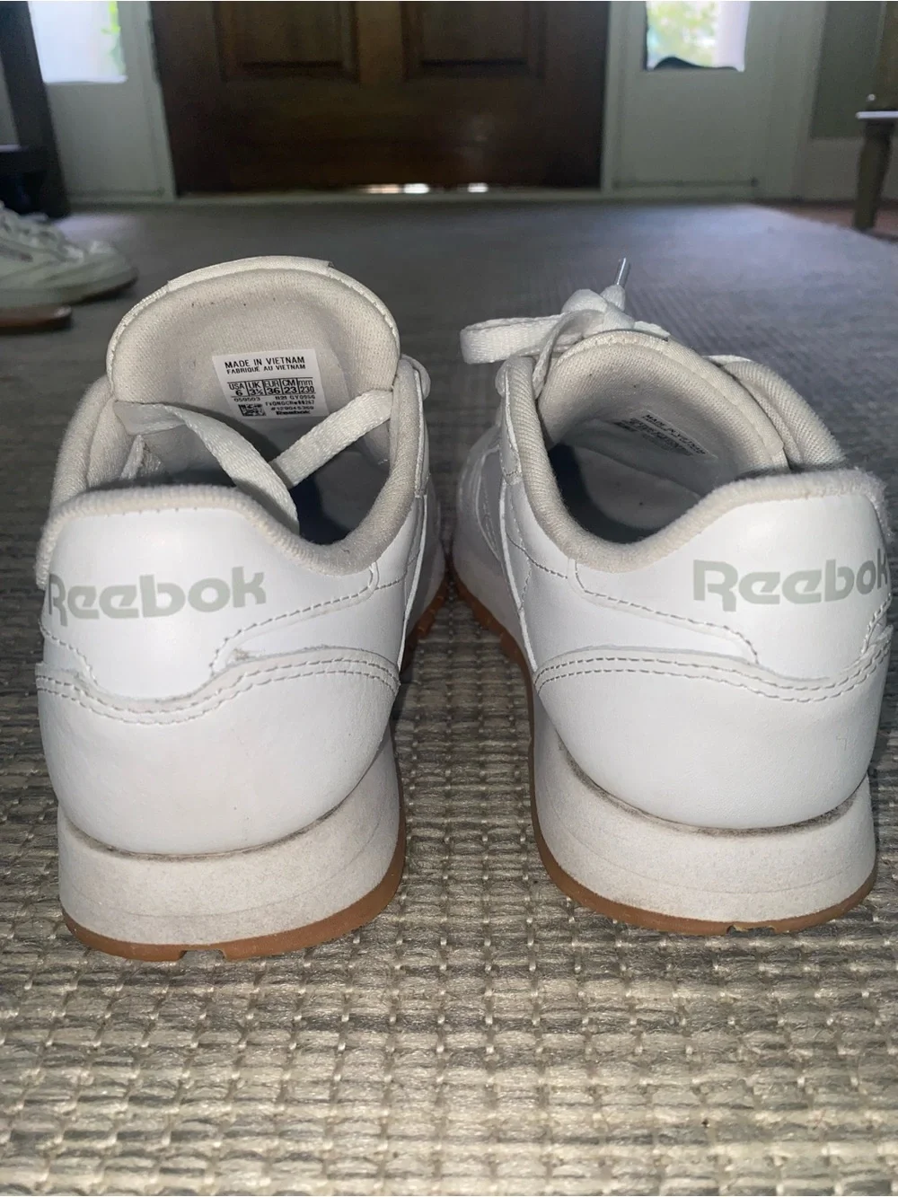 Reebok Women’s Classic Leather Sneakers - White with Gum Sole